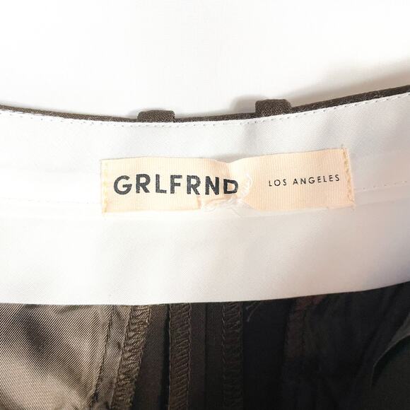 GRLFRND The Trouser Skirt Midi Ganache Brown Pockets High Rise Sz S - Picture 8 of 11